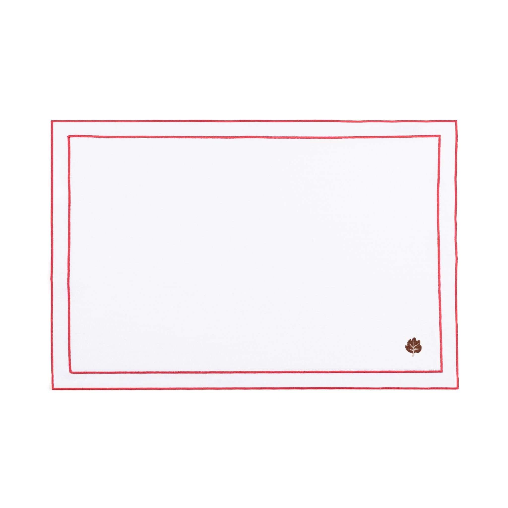 Roupa de mesa Nazaré branca, em algodão, com motivos de outono bordados