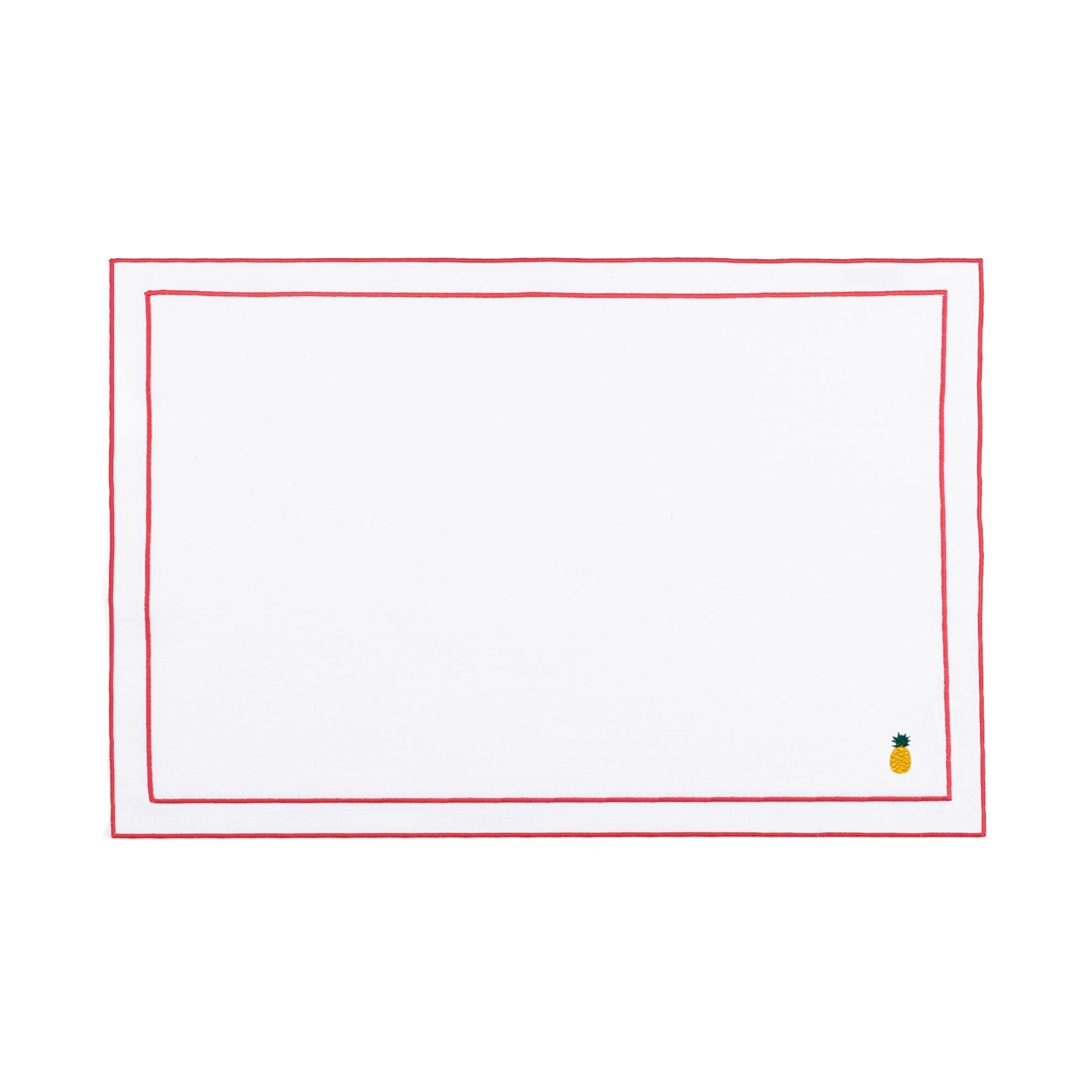 Roupa de mesa Nazaré branca, em algodão, com frutas bordadas