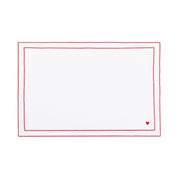 Roupa de mesa Nazaré branca, em algodão, com corações bordados