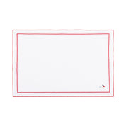 Linge de table Nazaré blanc, en coton, avec des sportifs rétro brodés