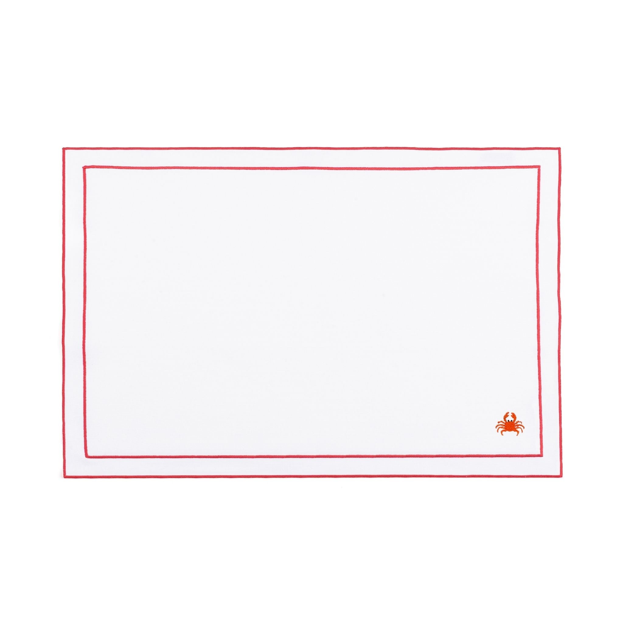 Linge de table Nazaré blanc, en coton, avec des motifs estivaux brodés