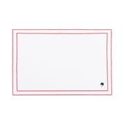 Linge de table Nazaré blanc, en coton, avec des motifs estivaux brodés