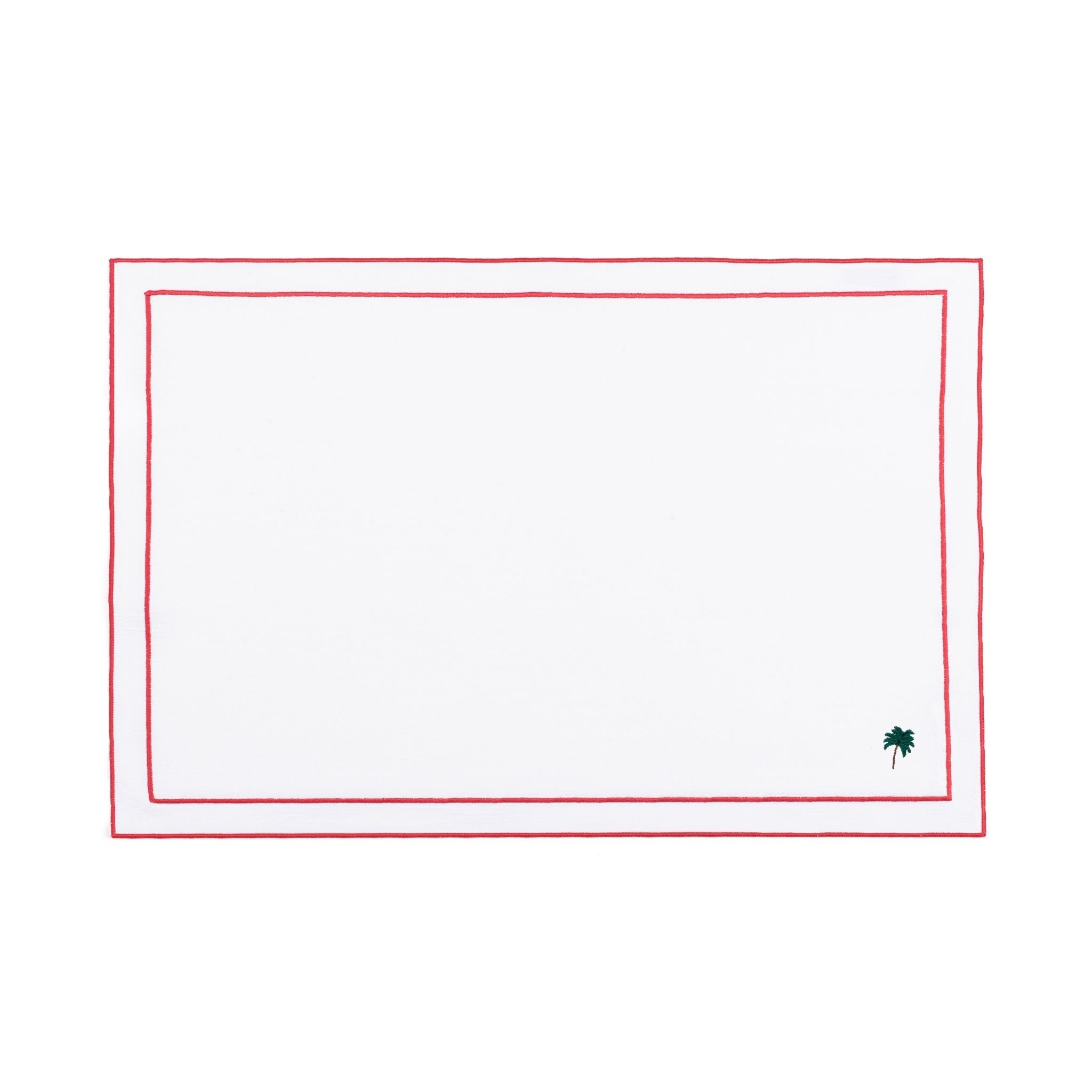 Linge de table Nazaré blanc, en coton, avec des motifs estivaux brodés