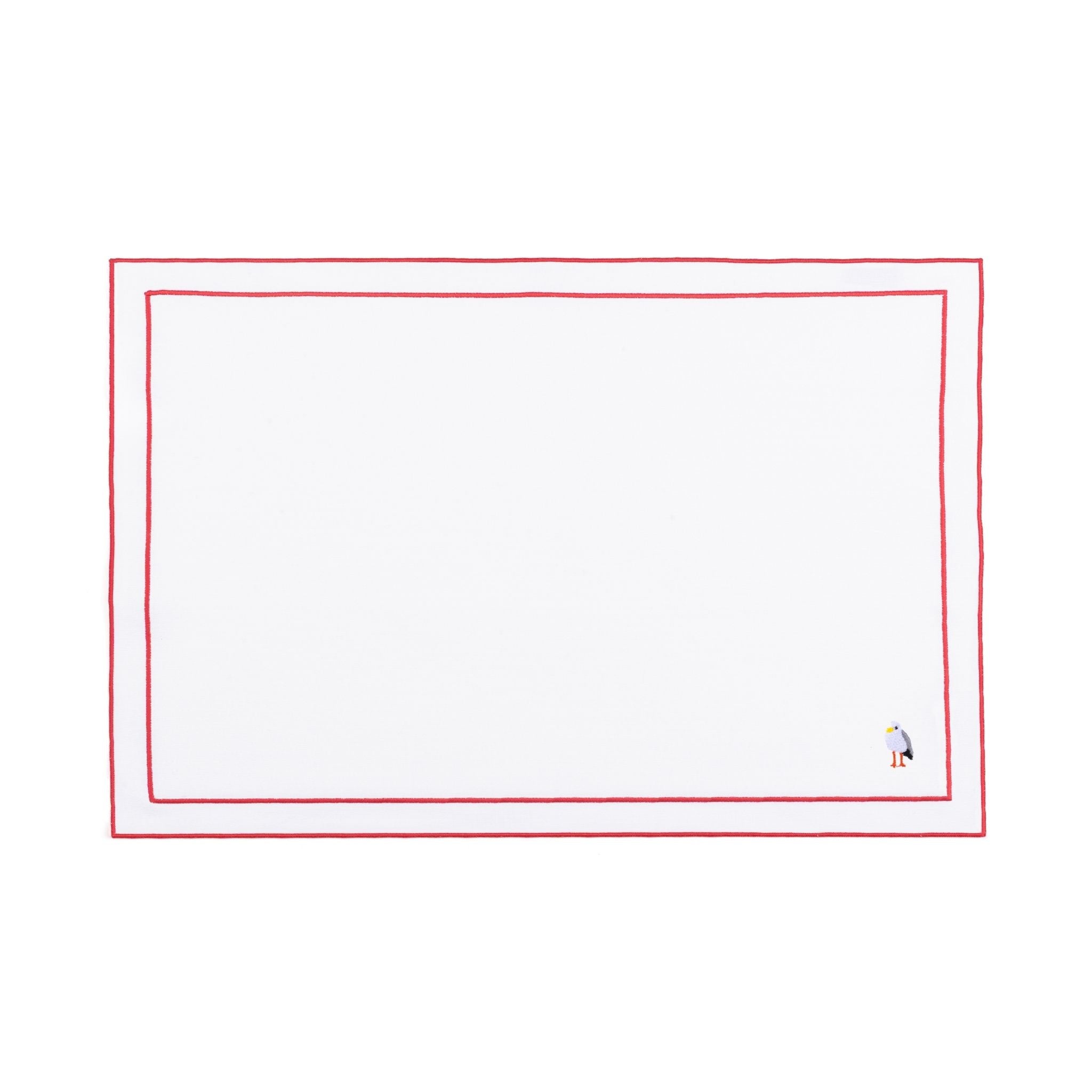 Linge de table Nazaré blanc, en coton, avec des motifs estivaux brodés