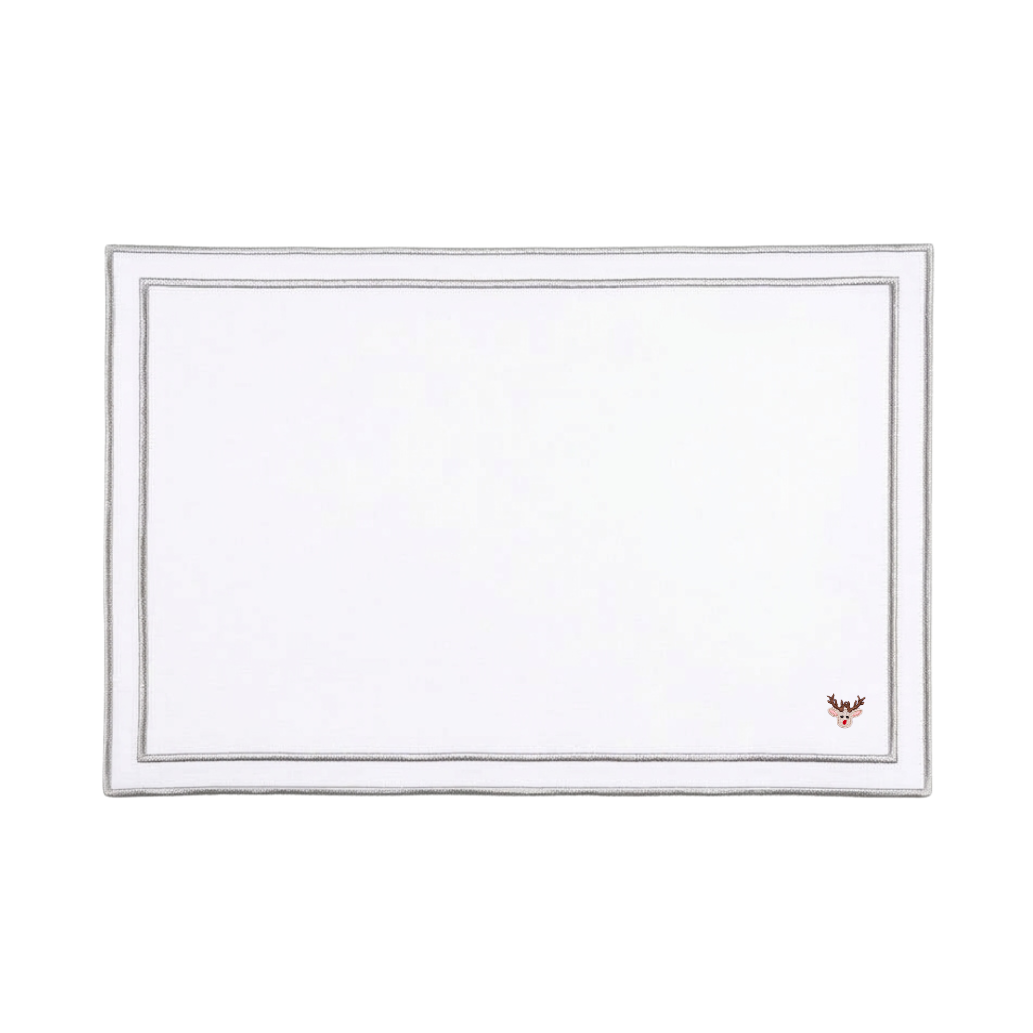 Nazaré white cotton table linen with embroidered small Christmas motifs