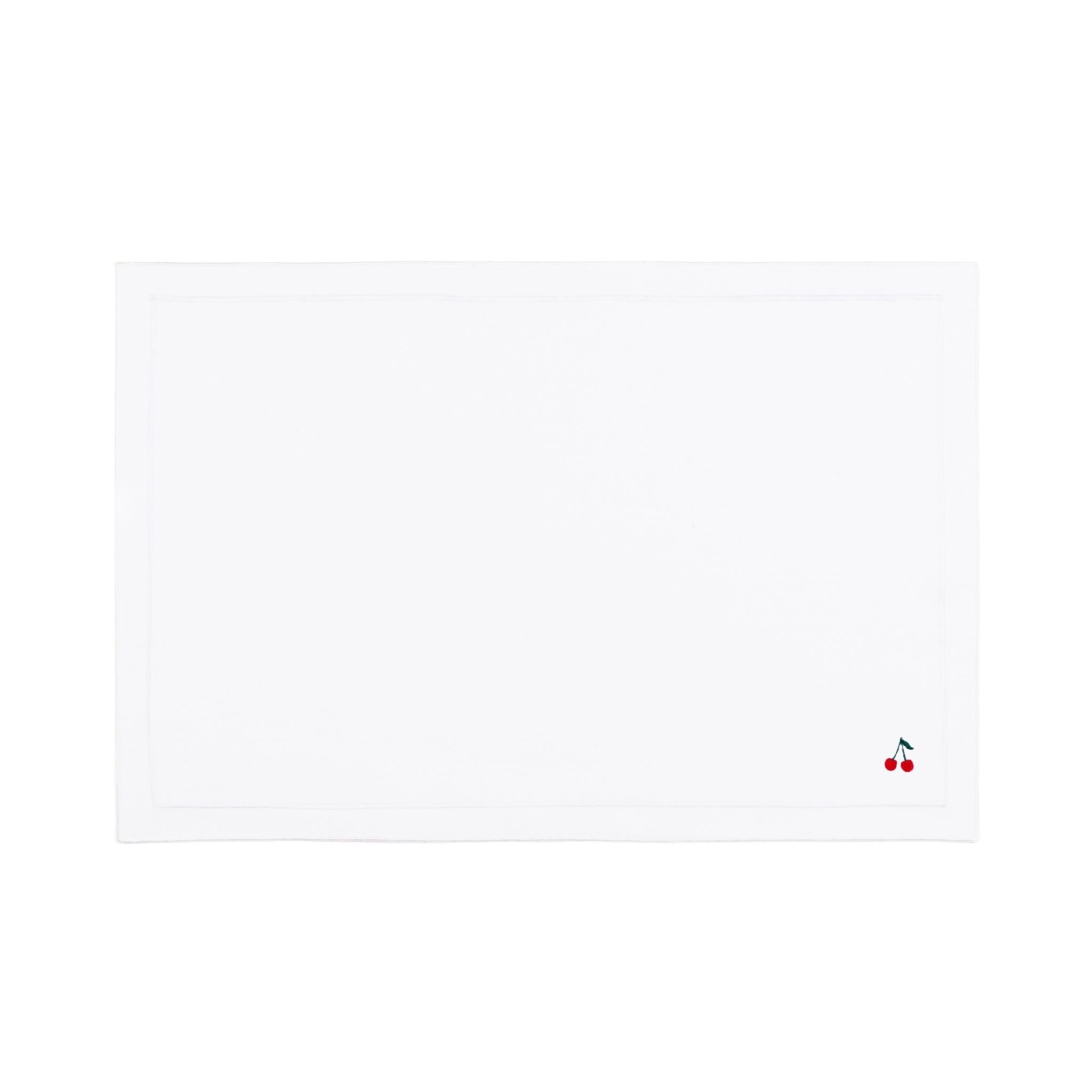 Roupa de mesa Nazaré branca, em algodão, com frutas bordadas