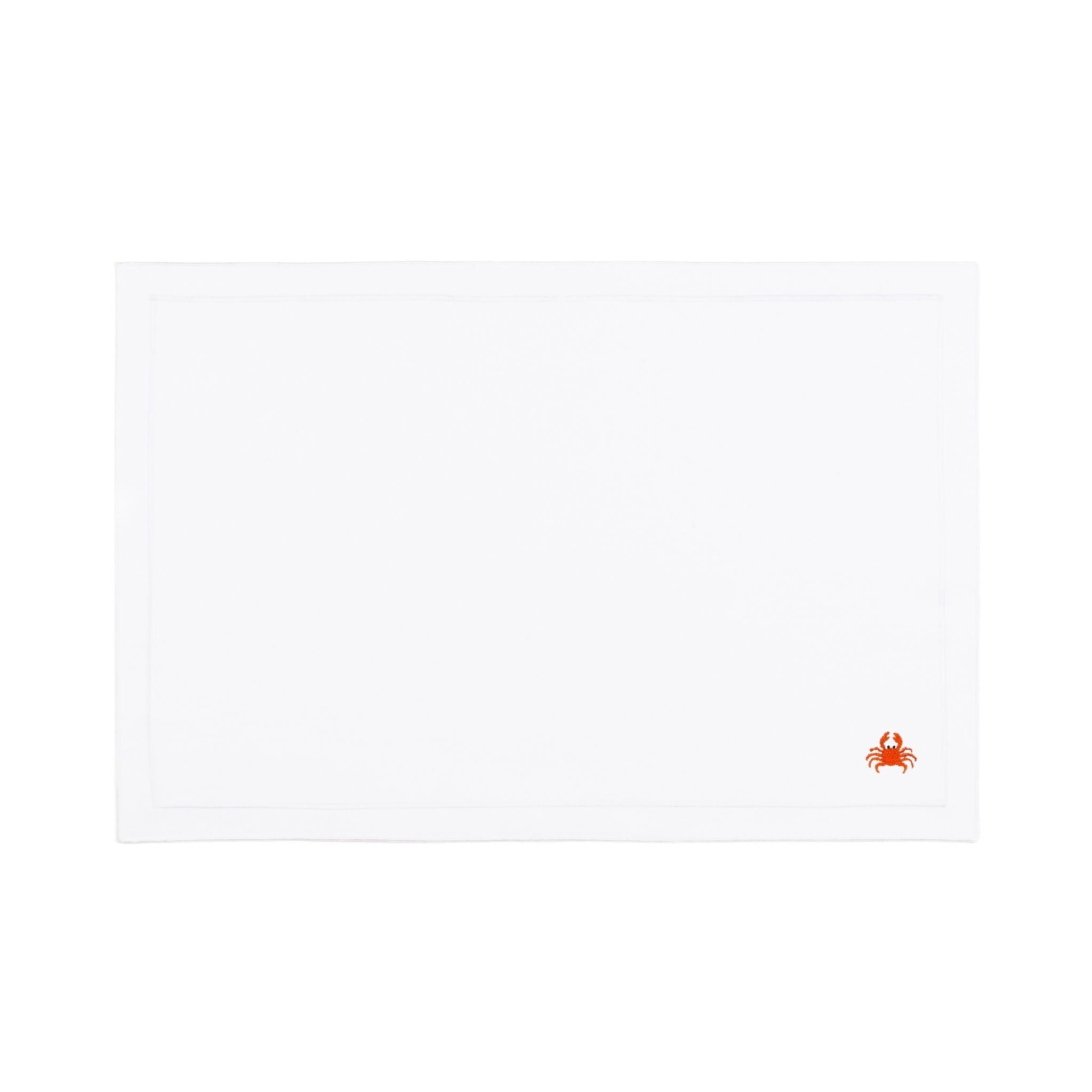 Linge de table Nazaré blanc, en coton, avec des motifs estivaux brodés