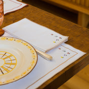 Servilletas Nazaré blanco con bordado de flores