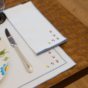 Servilletas Nazaré blanco con bordado de flores