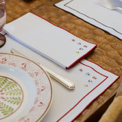 Servilletas Nazaré blanco con bordado de flores